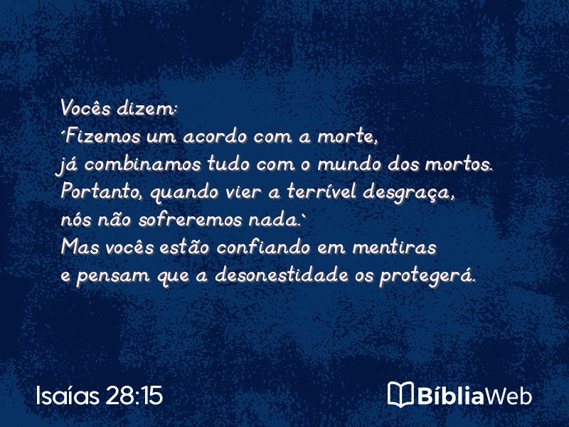 Isaías 28:15 em imagem para compartilhar