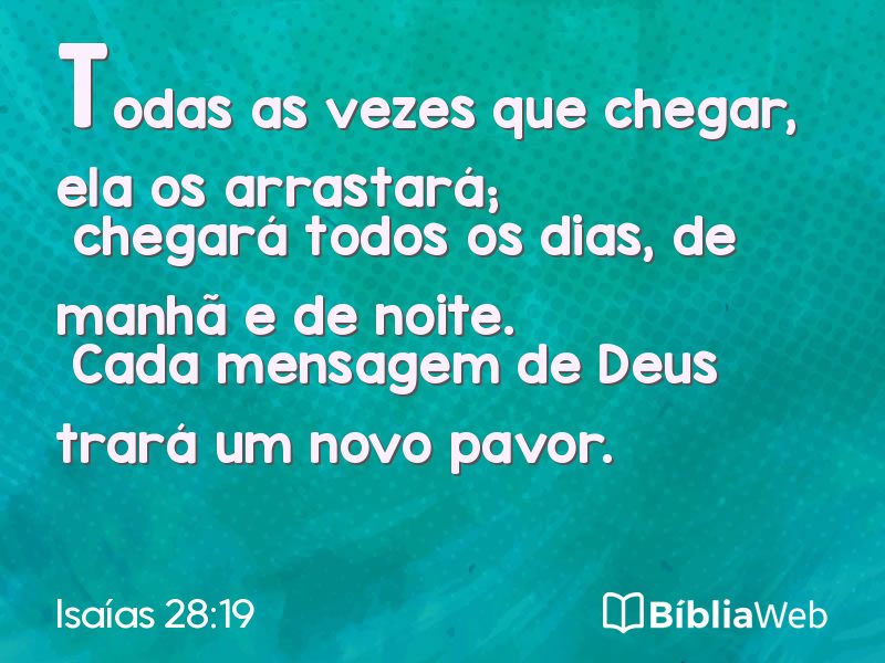 Isaías 28:19 em imagem para compartilhar