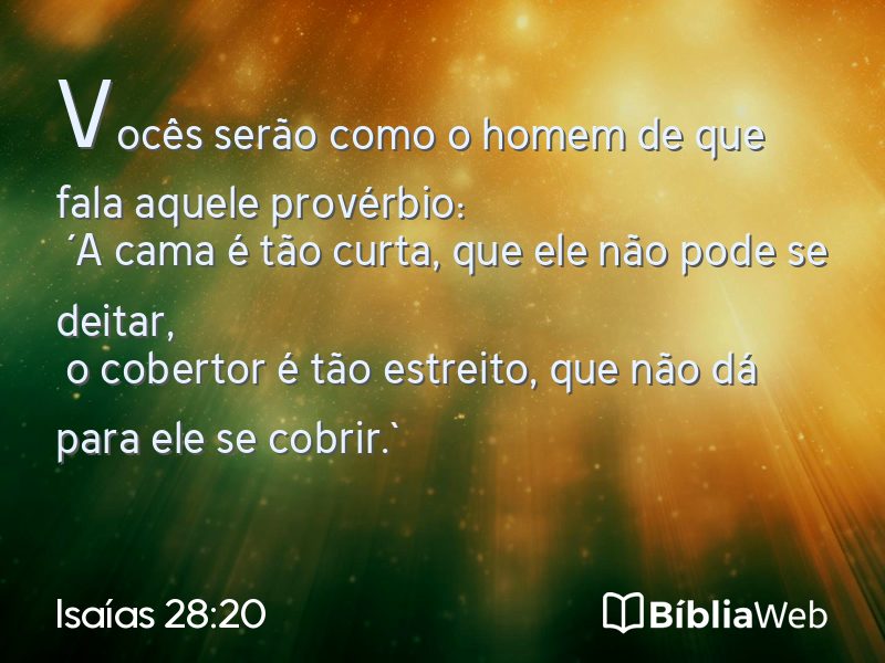 Isaías 28:20 em imagem para compartilhar