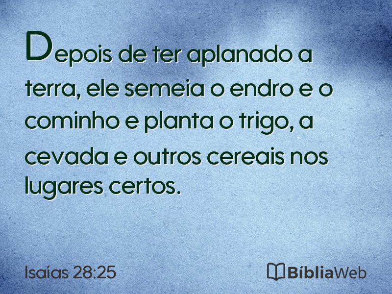 Isaías 28:25 em imagem para compartilhar