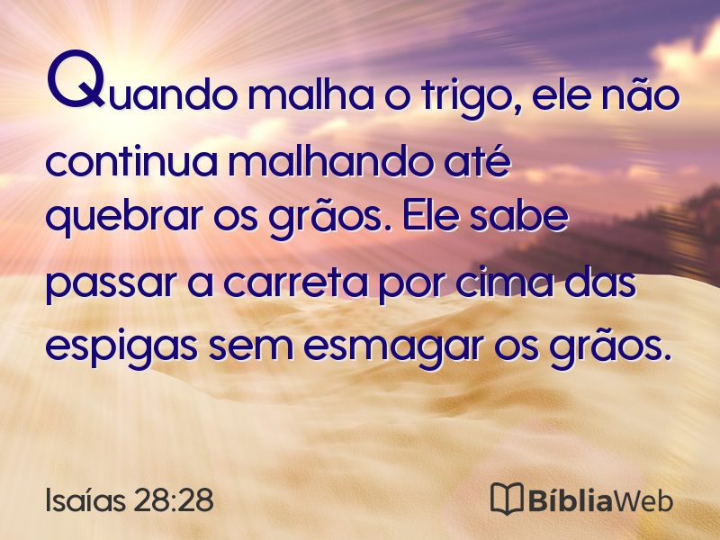 Isaías 28:28 em imagem para compartilhar