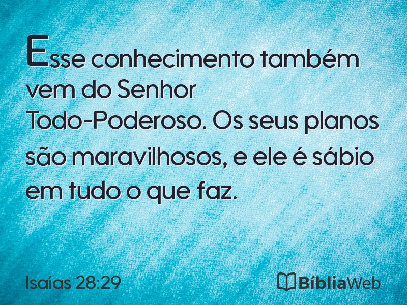 Isaías 28:29 em imagem para compartilhar