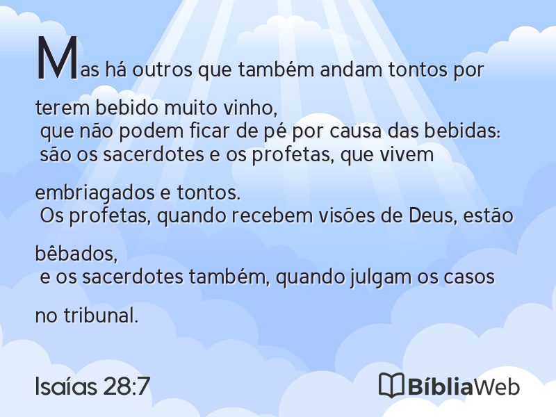 Isaías 28:7 em imagem para compartilhar
