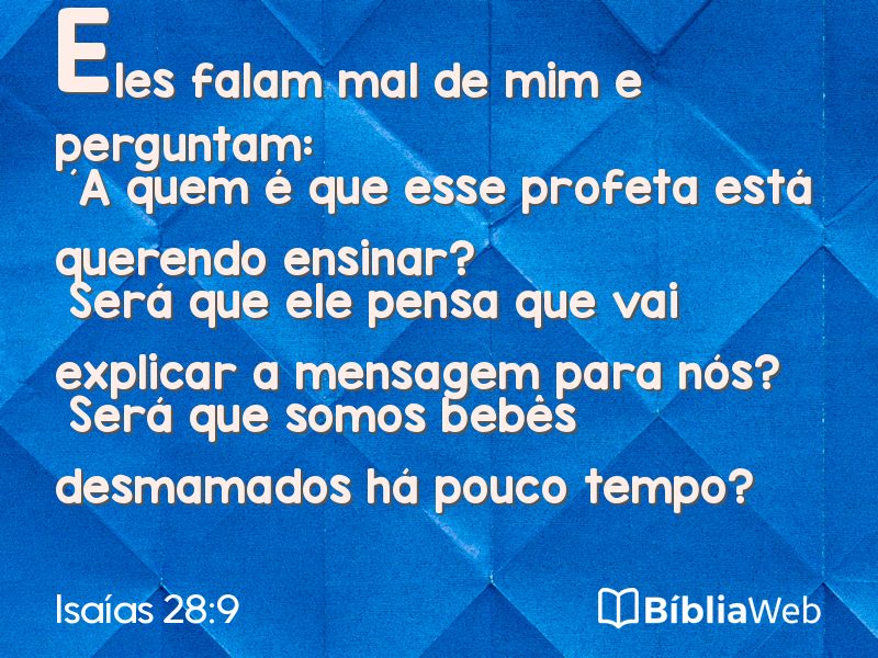 Isaías 28:9 em imagem para compartilhar