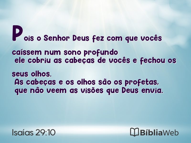 Isaías 29:10 em imagem para compartilhar