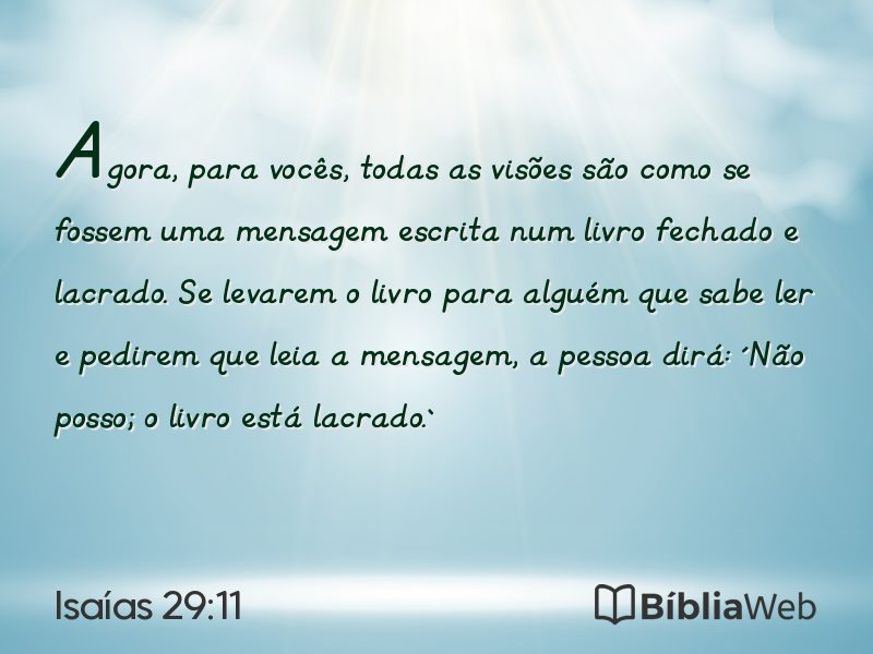 Isaías 29:11 em imagem para compartilhar