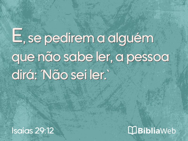 Isaías 29:12 em imagem para compartilhar