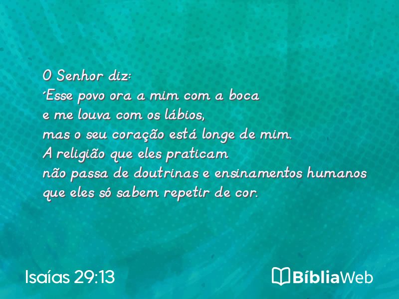 Isaías 29:13 em imagem para compartilhar