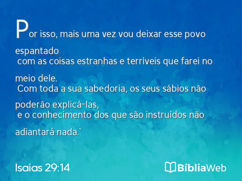 Isaías 29:14 em imagem para compartilhar