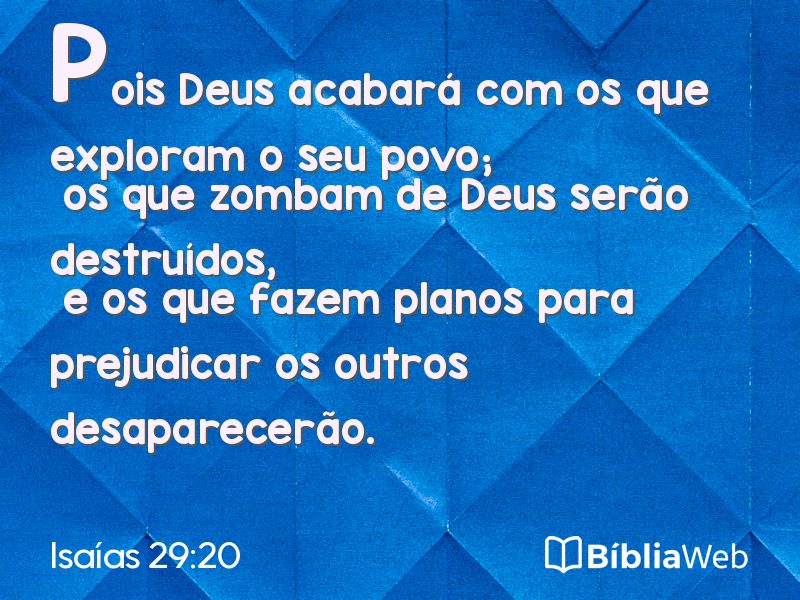 Isaías 29:20 em imagem para compartilhar