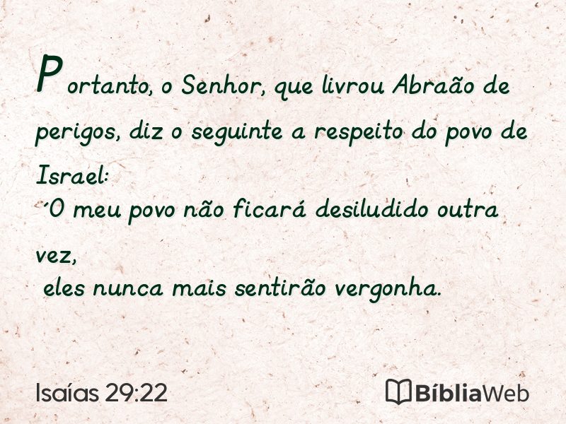 Isaías 29:22 em imagem para compartilhar