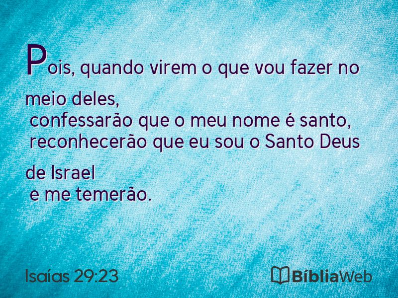 Isaías 29:23 em imagem para compartilhar