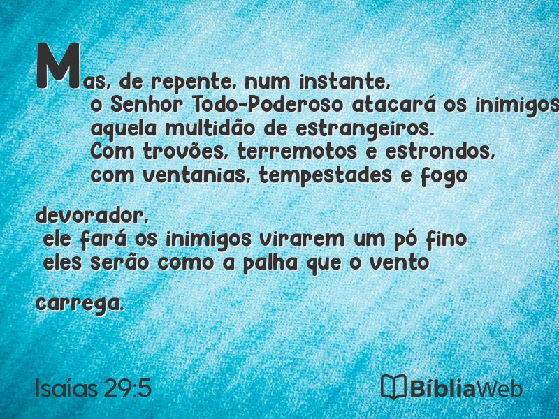 Isaías 29:5 em imagem para compartilhar
