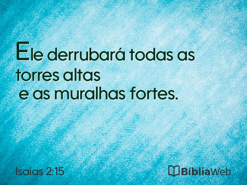 Isaías 2:15 em imagem para compartilhar