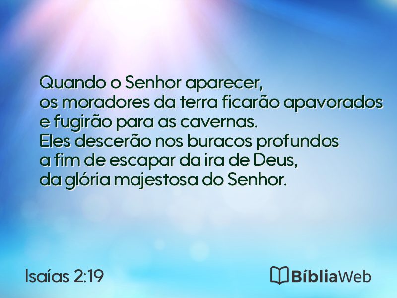 Isaías 2:19 em imagem para compartilhar