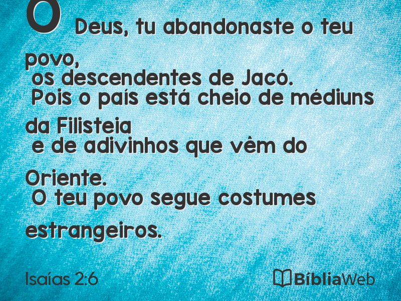 Isaías 2:6 em imagem para compartilhar