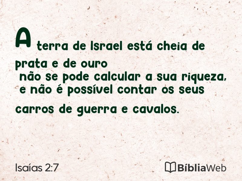 Isaías 2:7 em imagem para compartilhar