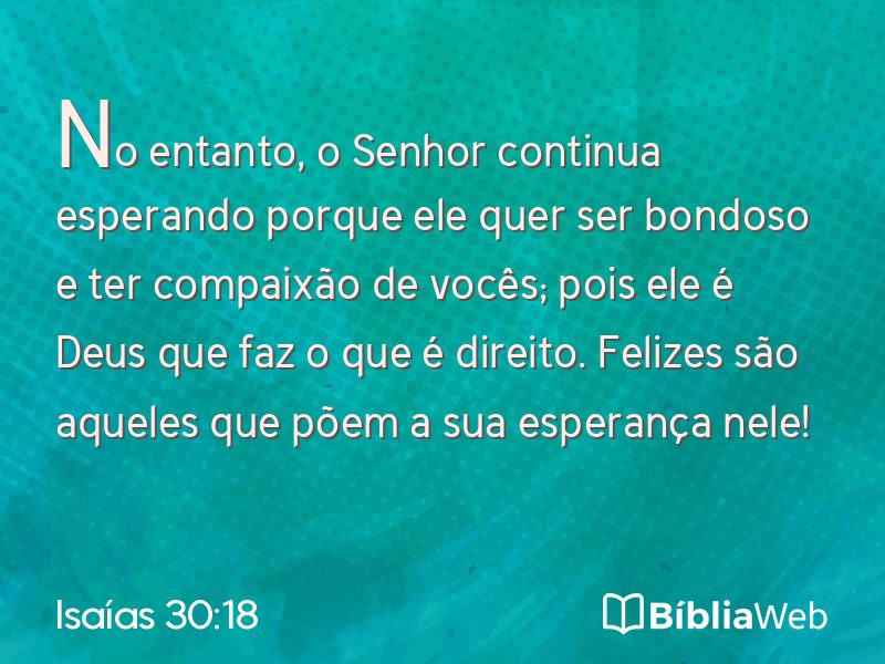 Isaías 30:18 em imagem para compartilhar