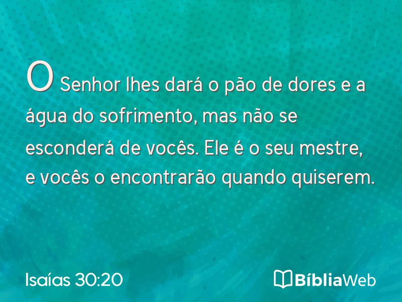 Isaías 30:20 em imagem para compartilhar
