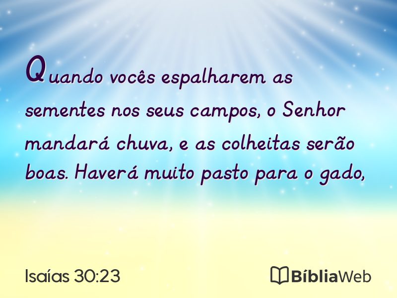 Isaías 30:23 em imagem para compartilhar