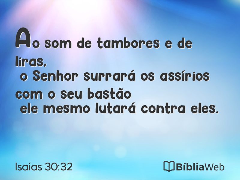 Isaías 30:32 em imagem para compartilhar