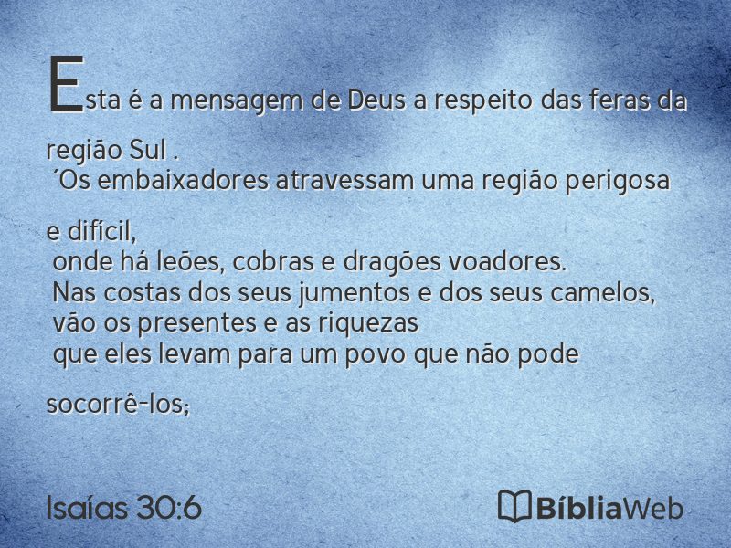 Isaías 30:6 em imagem para compartilhar