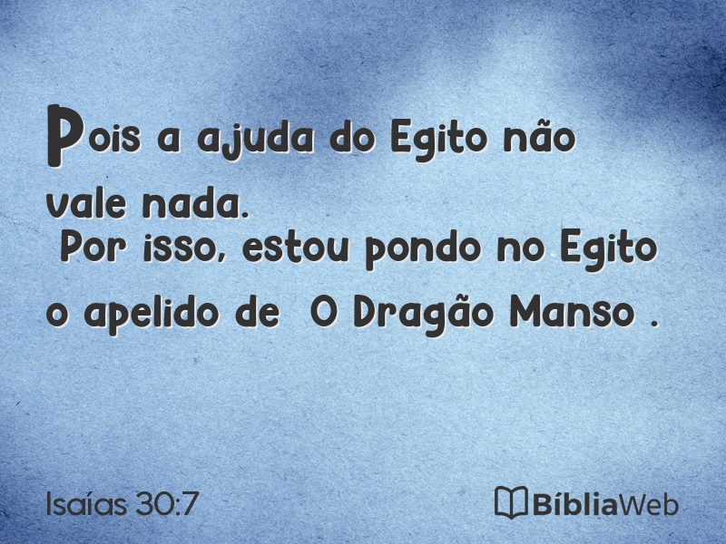Isaías 30:7 em imagem para compartilhar