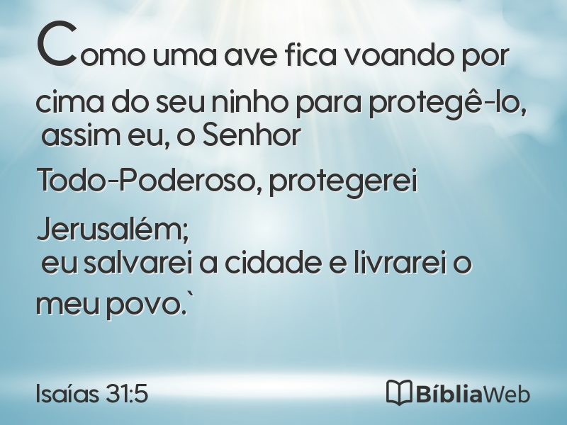 Isaías 31:5 em imagem para compartilhar
