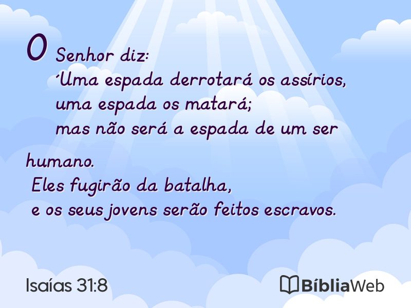 Isaías 31:8 em imagem para compartilhar