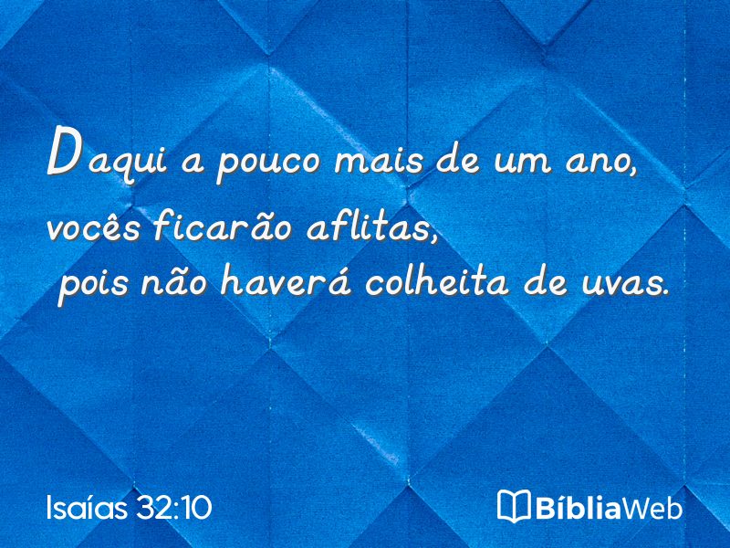 Isaías 32:10 em imagem para compartilhar