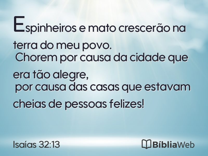 Isaías 32:13 em imagem para compartilhar