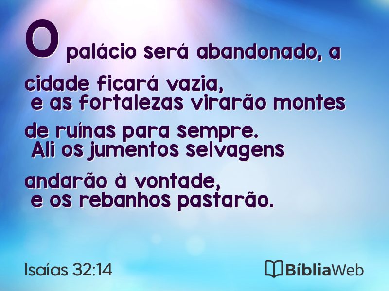 Isaías 32:14 em imagem para compartilhar