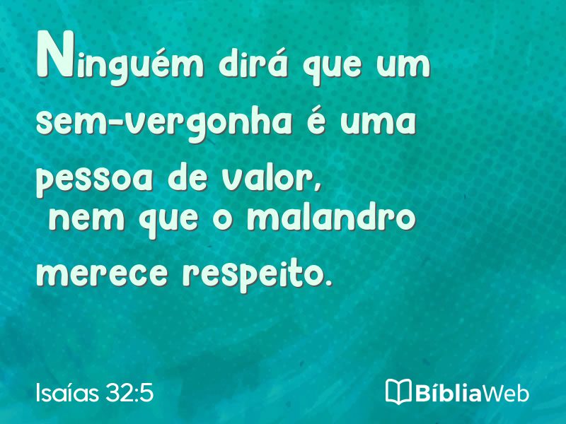 Isaías 32:5 em imagem para compartilhar