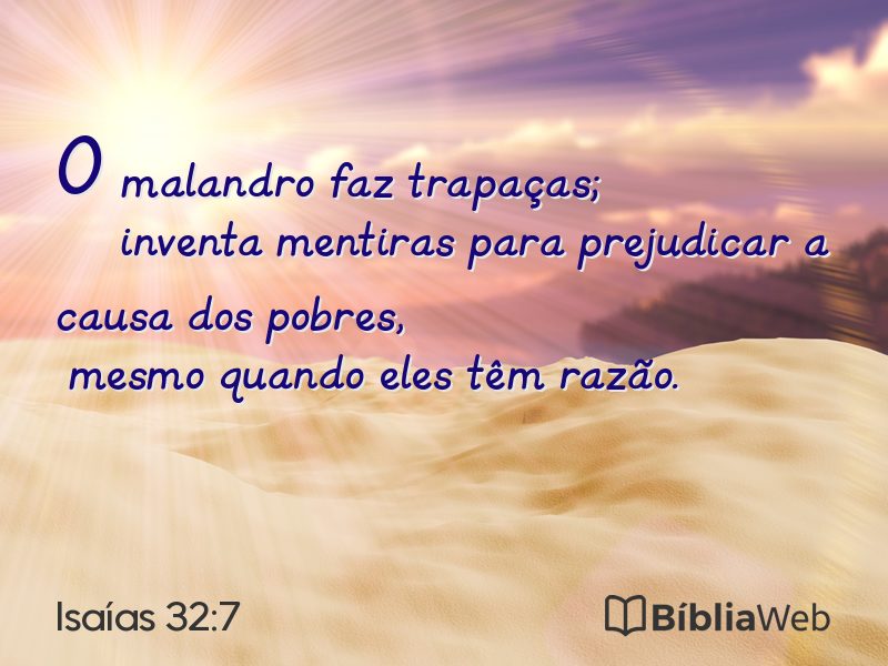 Isaías 32:7 em imagem para compartilhar