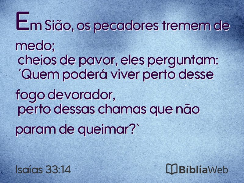 Isaías 33:14 em imagem para compartilhar