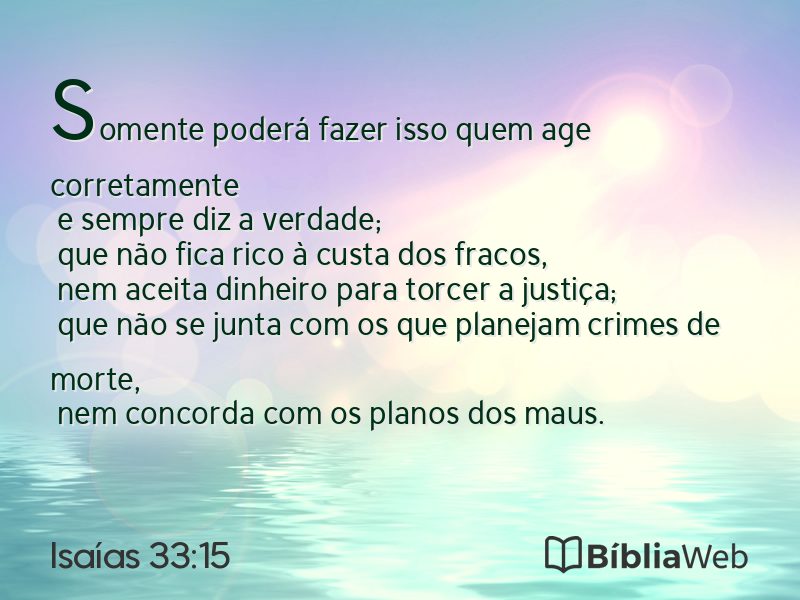 Isaías 33:15 em imagem para compartilhar