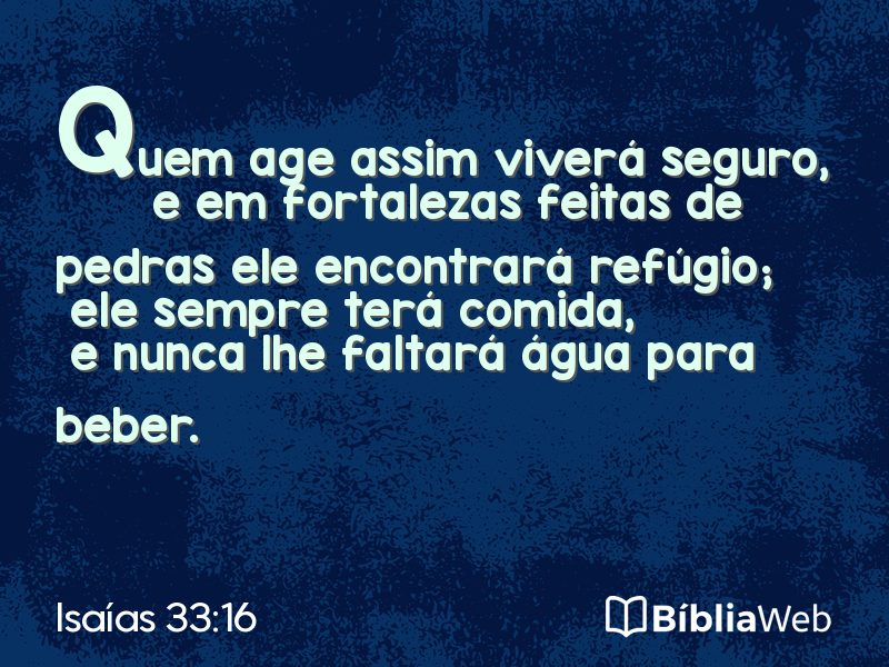 Isaías 33:16 em imagem para compartilhar