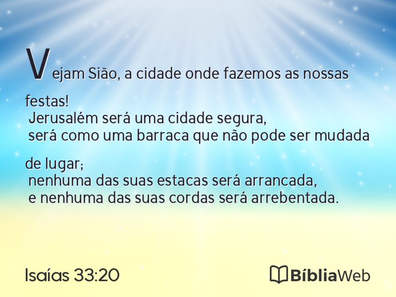 Isaías 33:20 em imagem para compartilhar
