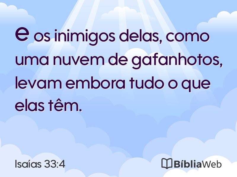 Isaías 33:4 em imagem para compartilhar