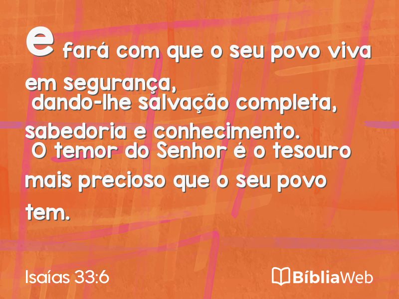 Isaías 33:6 em imagem para compartilhar