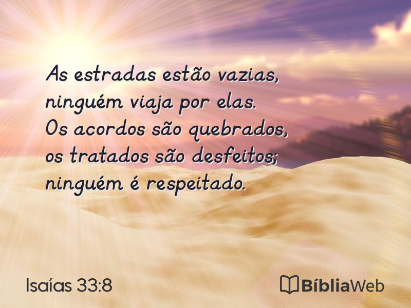 Isaías 33:8 em imagem para compartilhar