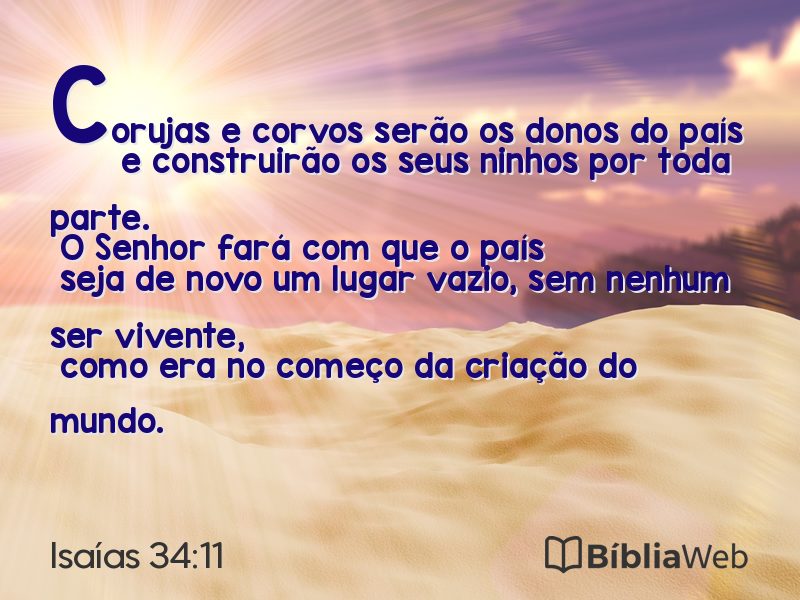 Isaías 34:11 em imagem para compartilhar