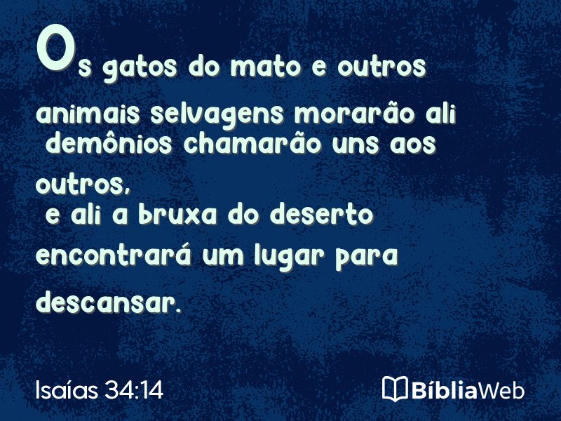 Isaías 34:14 em imagem para compartilhar