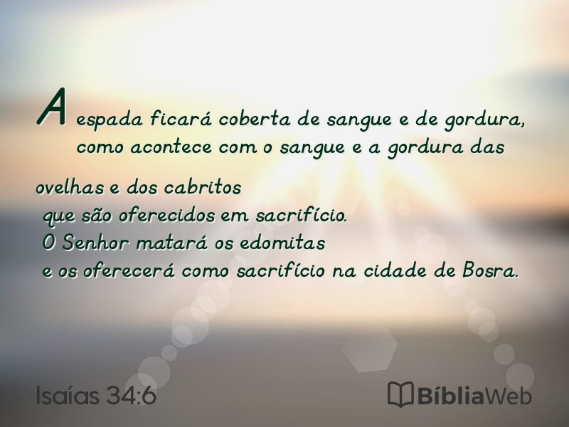 Isaías 34:6 em imagem para compartilhar