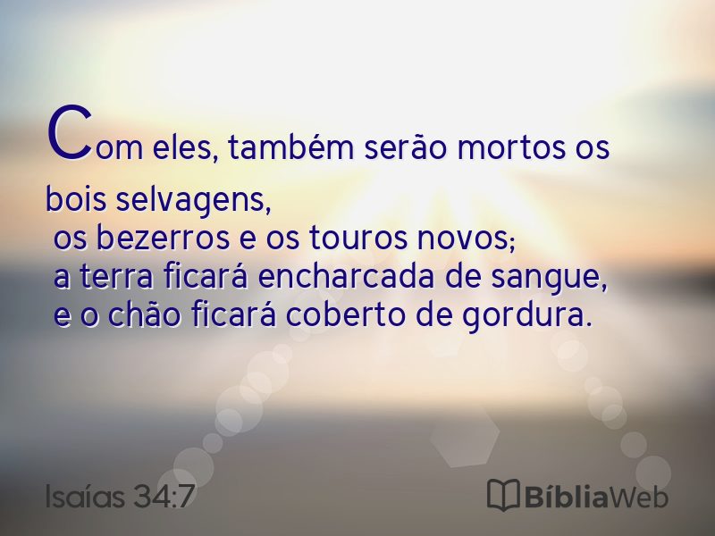 Isaías 34:7 em imagem para compartilhar