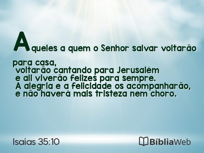 Isaías 35:10 em imagem para compartilhar