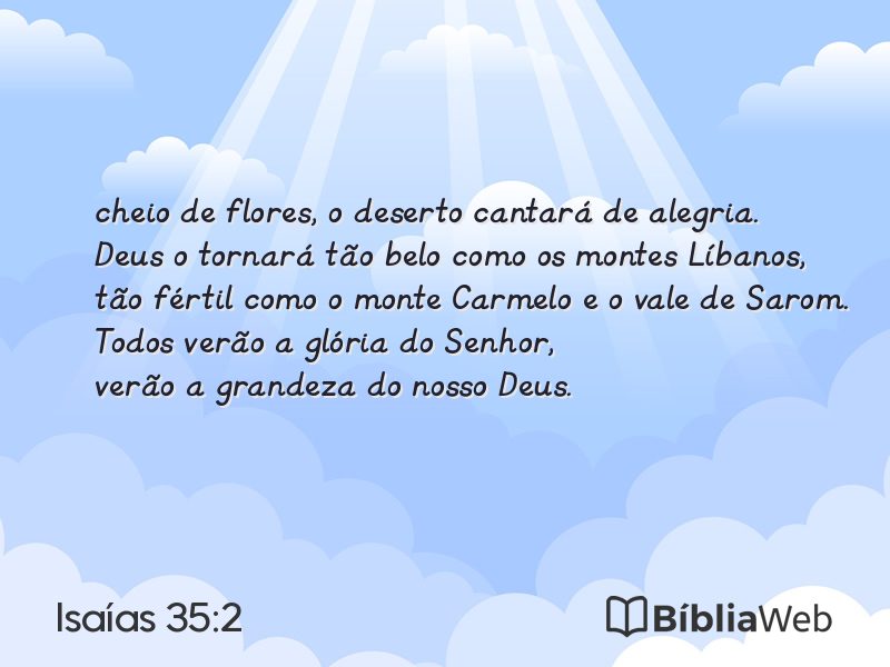 Isaías 35:2 em imagem para compartilhar