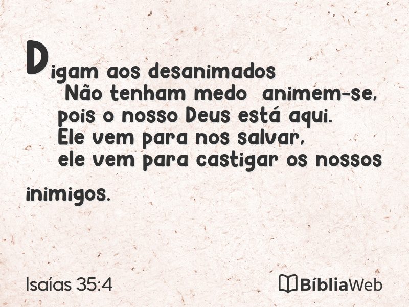 Isaías 35:4 em imagem para compartilhar