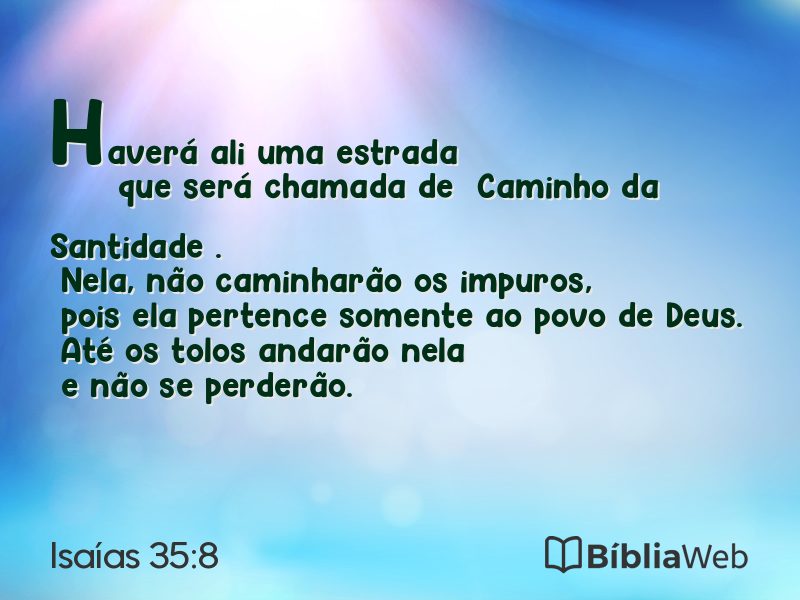 Isaías 35:8 em imagem para compartilhar