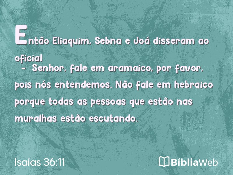 Isaías 36:11 em imagem para compartilhar